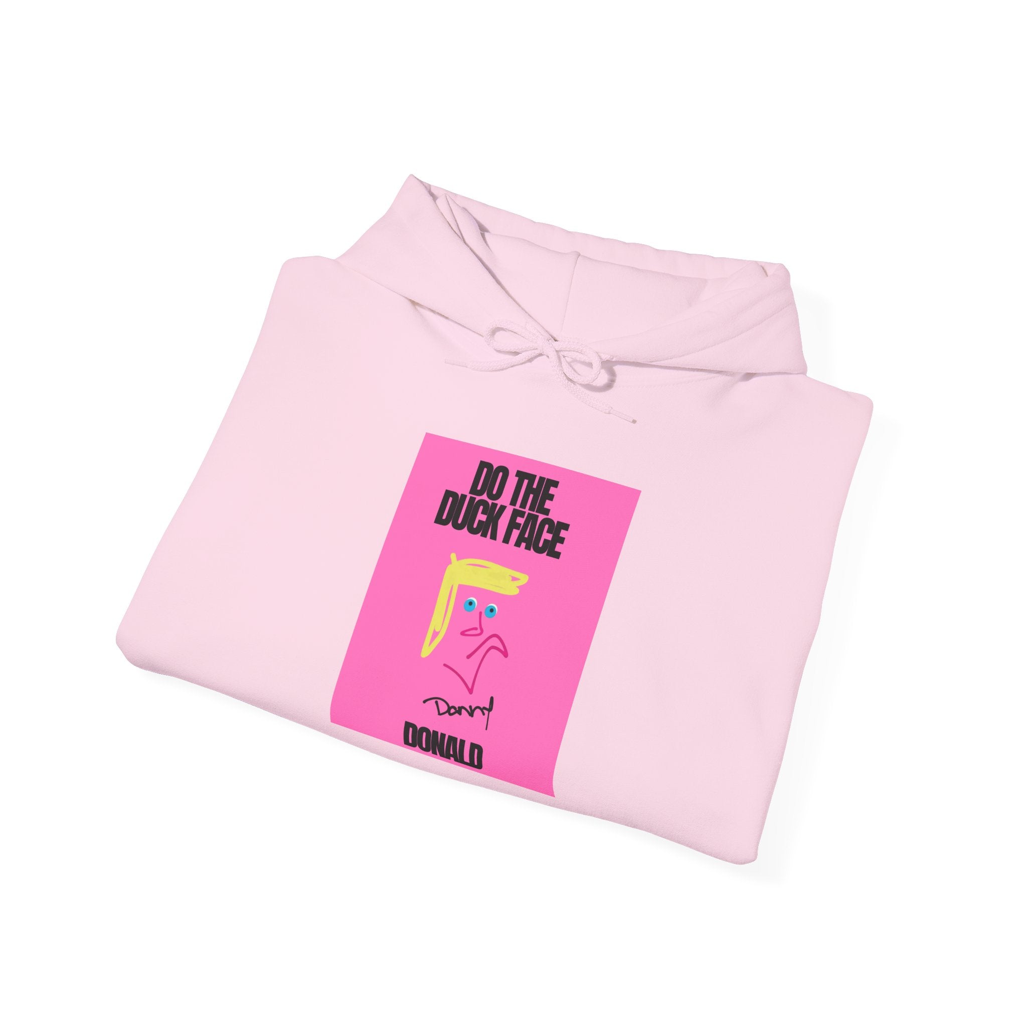 Do The Duck Face Hoodie Pink (hidden duck outline in artwork)