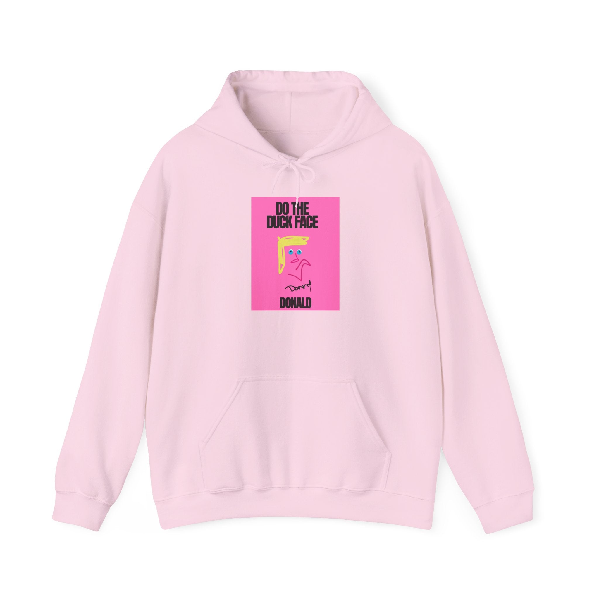 Do The Duck Face Hoodie Pink (hidden duck outline in artwork)